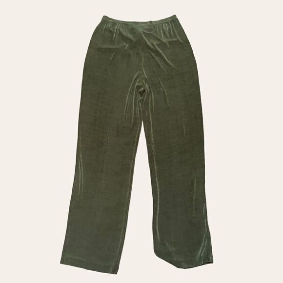 Vintage Forest Green High Rise Acetate Stretchy Pants - Picture 3 of 5